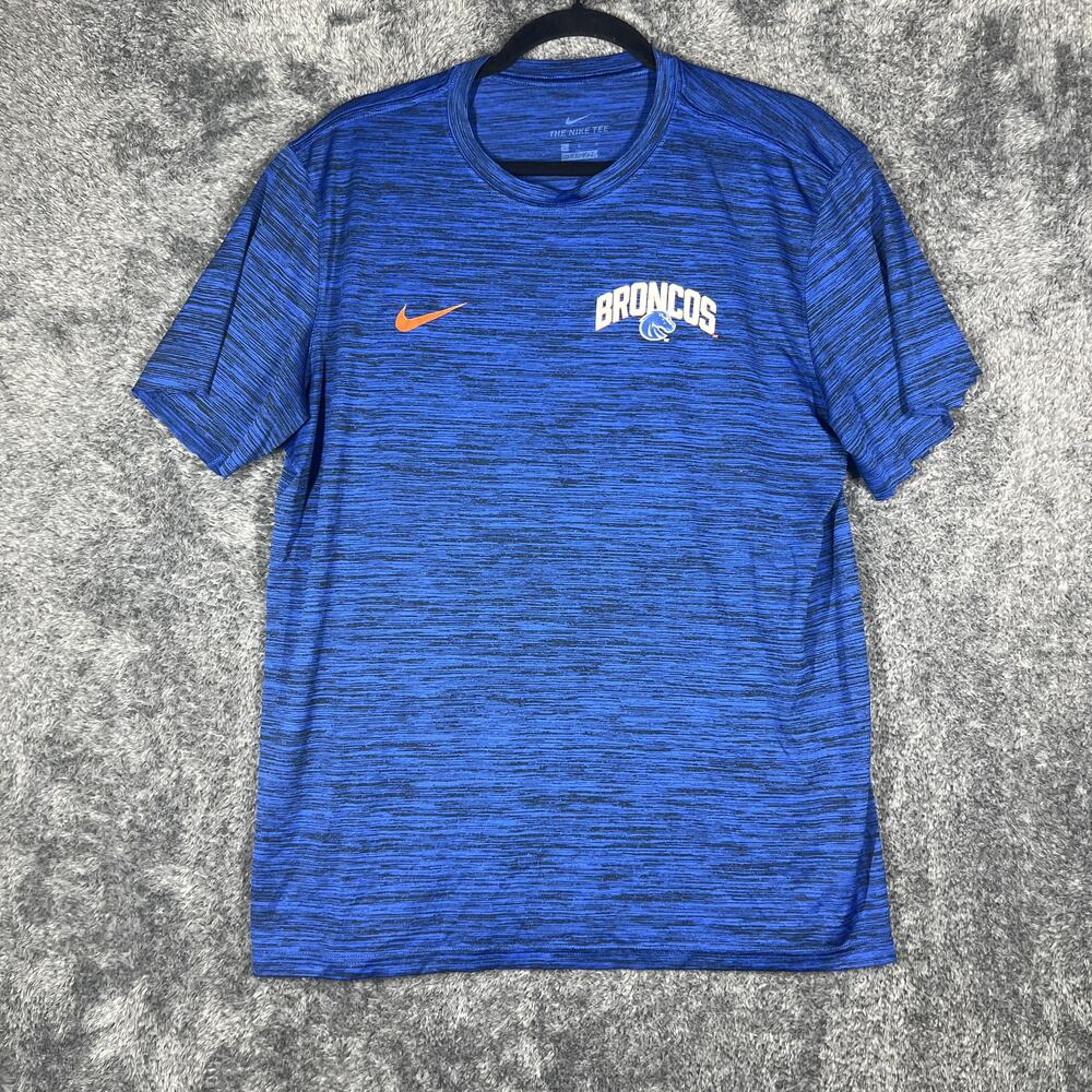 Boise State Broncos Shirt Mens L Blue Dri-FIT Moisture Wicking Lightweight Crew